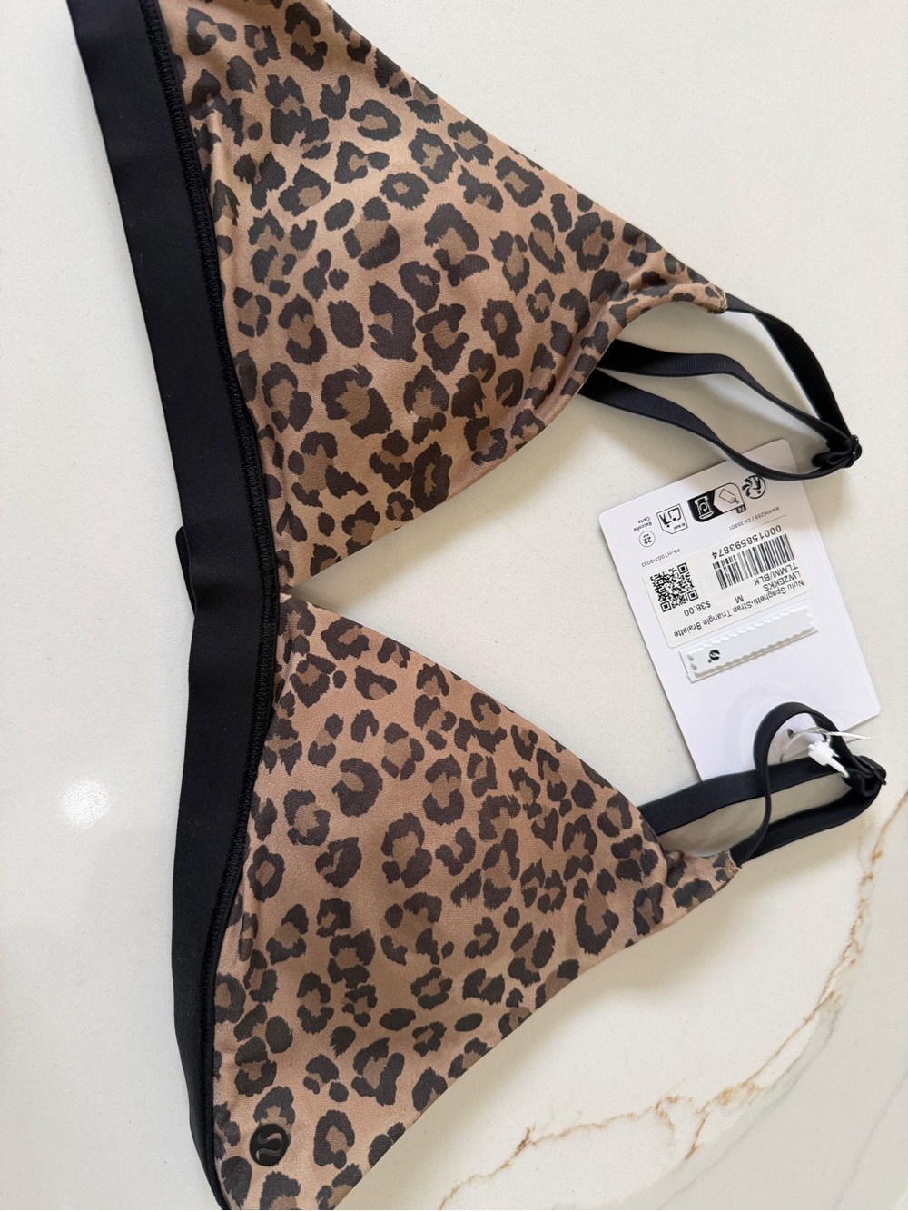 lululemon athletica Leopard Triangle Bikini Top in Brown and Black